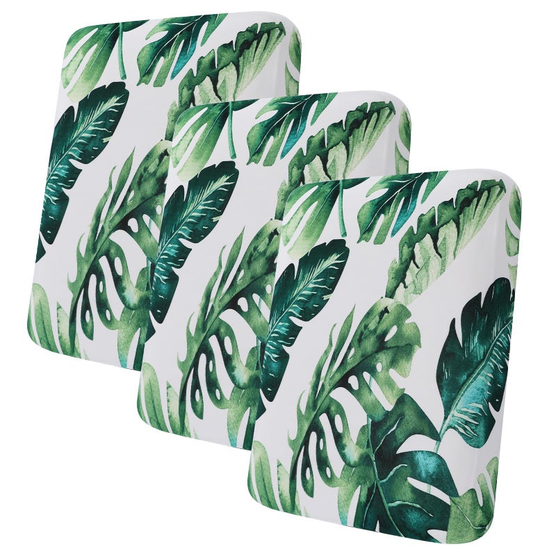 hyha Printed Couch Cushion Covers  Floral Sofa Covers Washable for 3 Cushion Couch  Stretch Pattern Outdoor Cushion Covers for Patio Furniture with Elastic Bottom(3 Packs  Monstera Deliciosa) - Image 1
